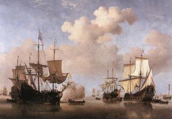 小威廉 凡 德 維爾德 Calm: Dutch Ships Coming to Anchor 小威廉 凡 德 維爾德 Calm: Dutch Ships Coming to Anchor